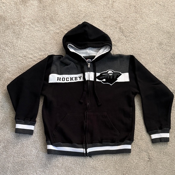 Minnesota Wild Hockey Letterman’s jacket style zip up hoodie - Picture 1 of 7